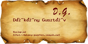 Dékány Gusztáv névjegykártya