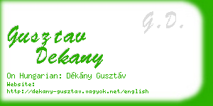 gusztav dekany business card