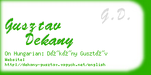 gusztav dekany business card